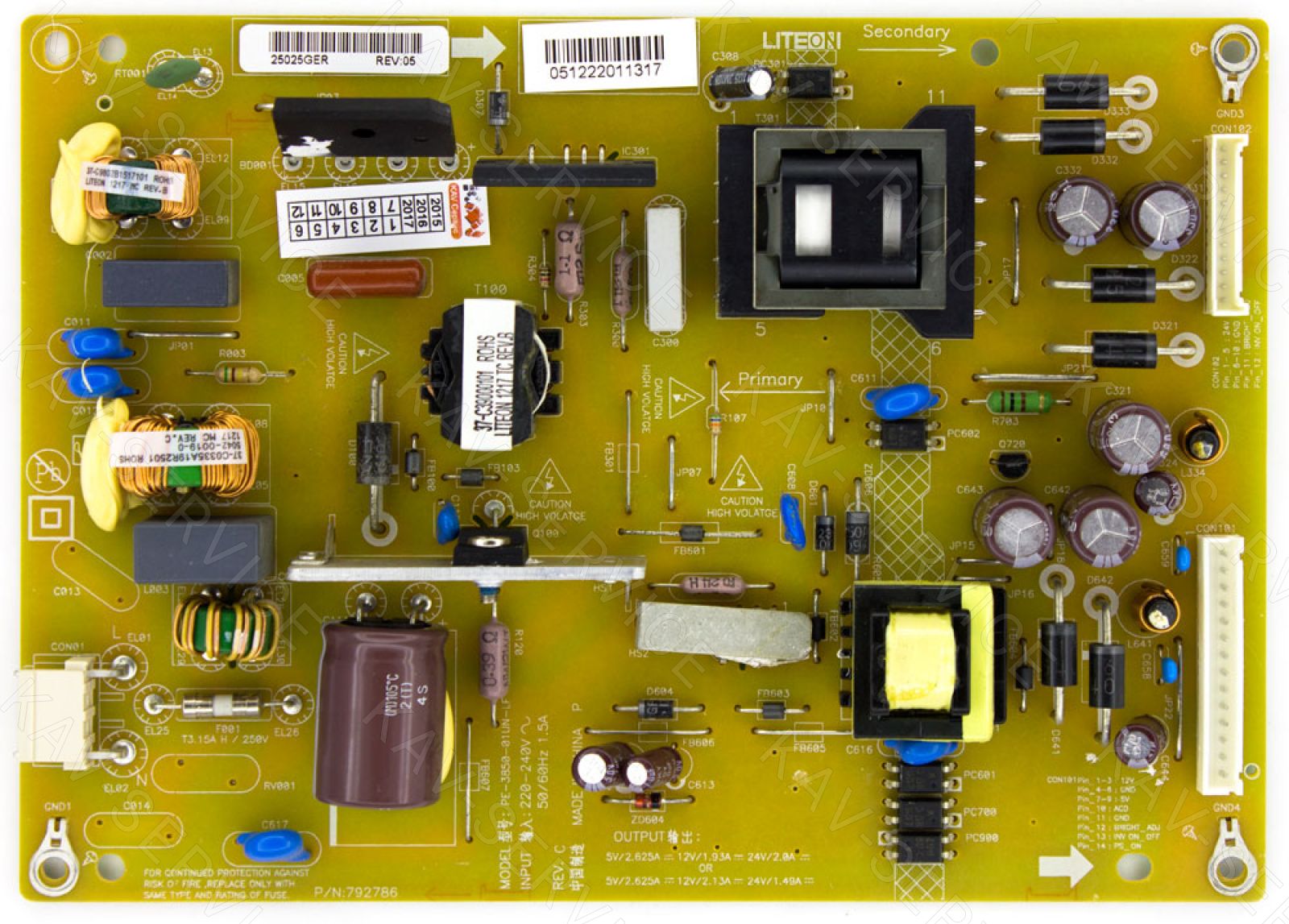 Zasilacz PE-3850-01UN-LF Toshiba 32EL933G 2701HAMN 1 PE 3850 01UN LF 2701HAMN 1