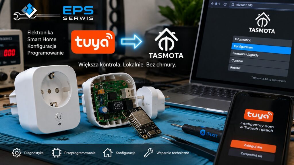 Przeprogramowanie urządzenia Tuya na Tasmota – Smart Home